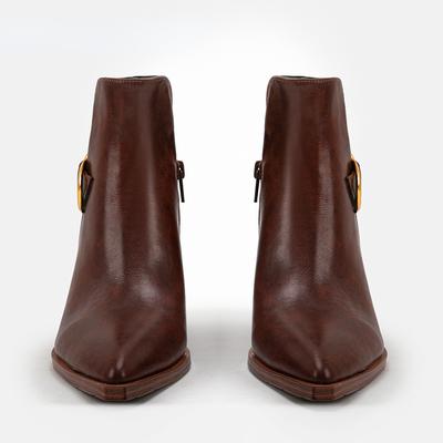 Модные Горячие Продажи Кожа Замша Вестерн Ботильоны Женские Острый Носок Каблук-Рюмочка Короткие Ботинки Зимние Ковбойские Рыцарские Ботинки Женские