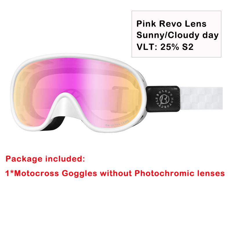BOLLFO Motorcycle Goggles Vintage Photochromic Motocross Riding Gear UV400 Anti-fog Lunette Ski Snowmobile Snowboard Glasses