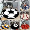 Football Basketball Round Carpet Living Room Sofa Bedroom Bedside Entrance Door Floor Mat Non-slip Boy Home Decor Rug