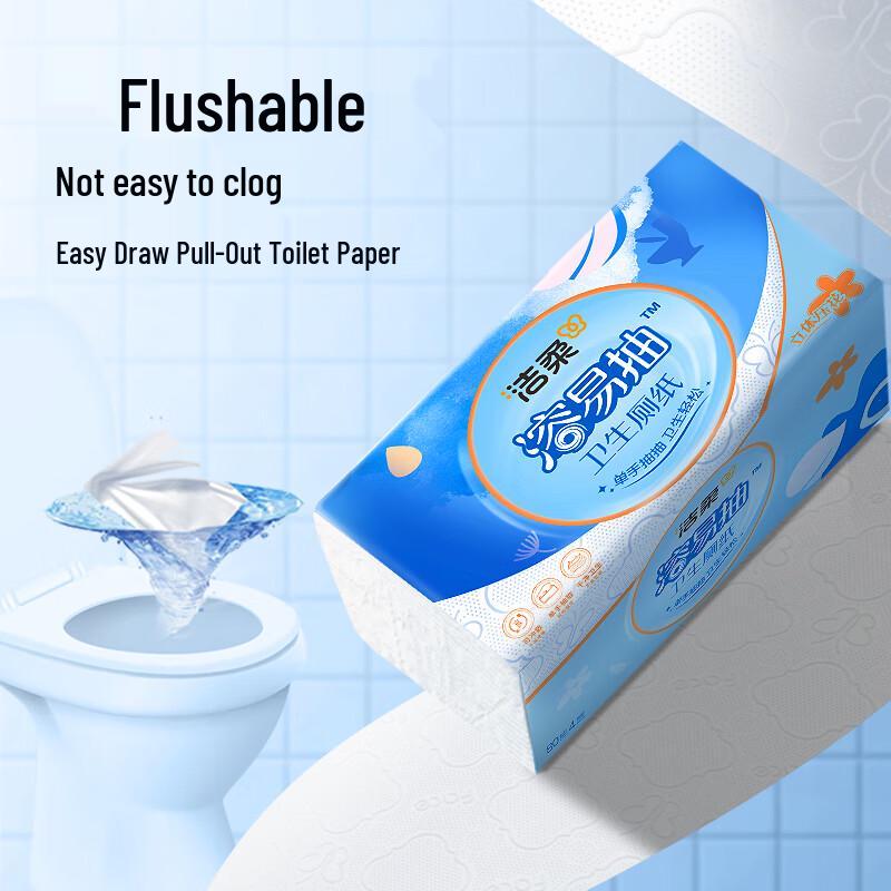 Jierou 4-слойная смываемая вытягиваемая туалетная бумага