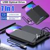 Портативный DVD-плеер 7-в-1 Внешний CD/DVD-привод USB 3.0 Type C CD-записывающее устройство Внешний дисковод для Windows 11/10/8/7/Linux/OS