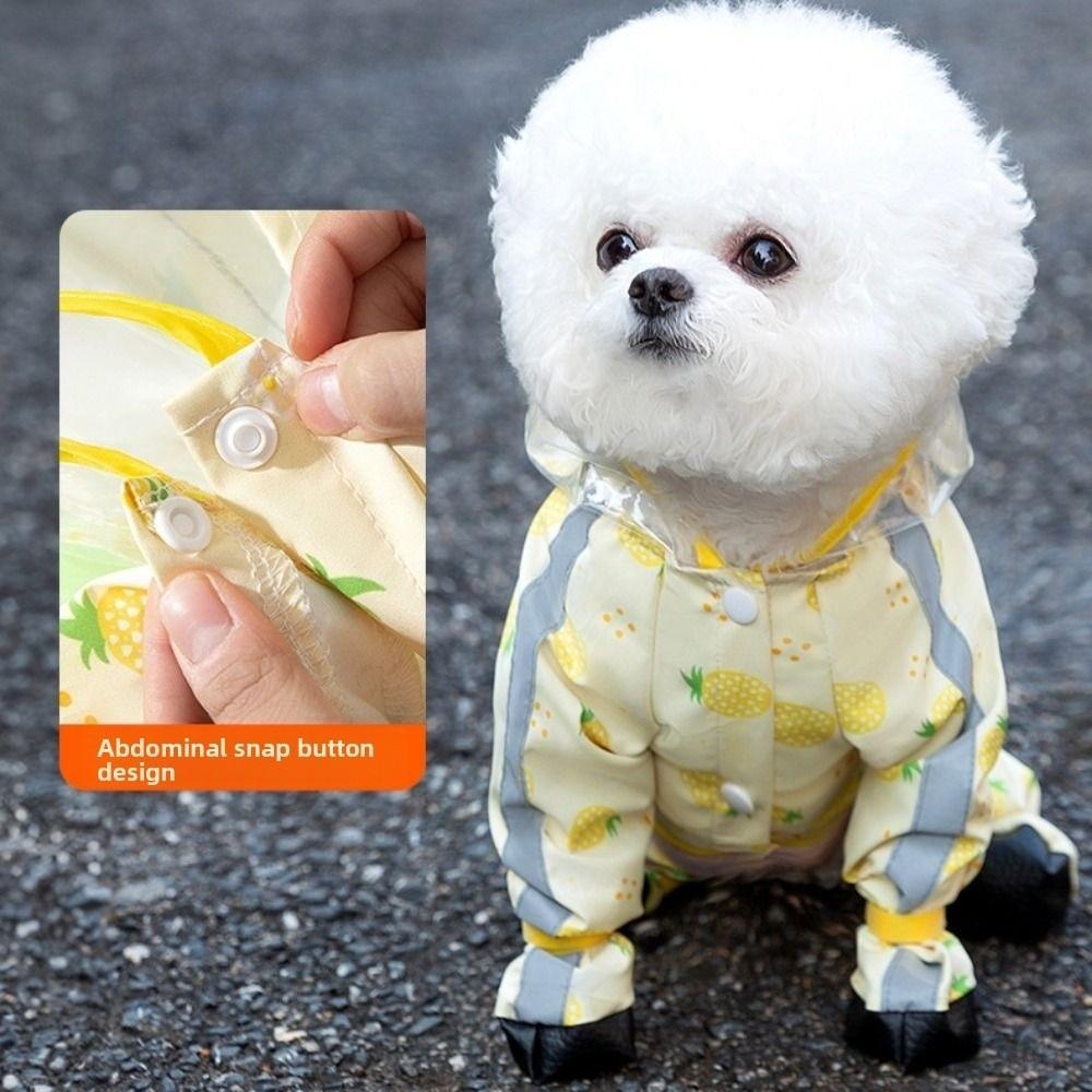 Waterproof Dog Rain Cloak Reflective Small Dog Clothes Stylish Four Leg Raincoat Corgi