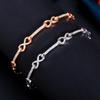 WWJ Silvery Color Women Jewelry CZ Zircon Link Chain Bracelets