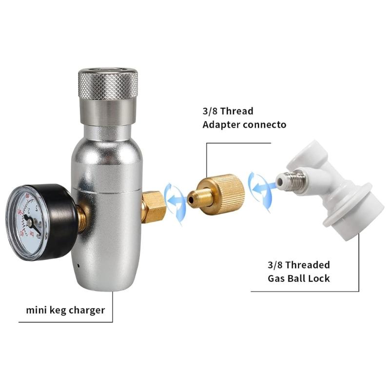 Multifuntional CO2 Regulator 0-60PSI Small Gas Regulator Suitable for Home Brew Enthusiasts and Sodas Water Lovers