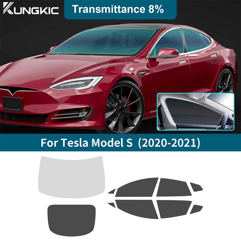 For Tesla Model S 2020 2021 Solar UV Privacy Protector Pre Cut Window Tint Film Front Rear Side Car Accessories Auto Parts