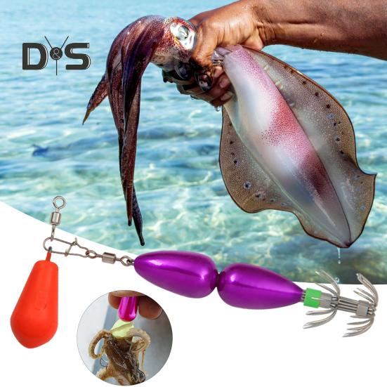 9CM/27G крючок для ловли кальмаров с разноцветными бусинами, двухслойный вертлюжный крючок-зонтик, крючок для ловли каракатицы, рыболовный крючок для ловли в пресной и соленой воде