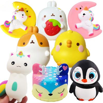 Мягкие игрушки-фиджеты Jumbo Cartoon Figure, медленно поднимающиеся сжимаемые игрушки, милые животные, кролики, антистрессовые игрушки-фиджеты для детей