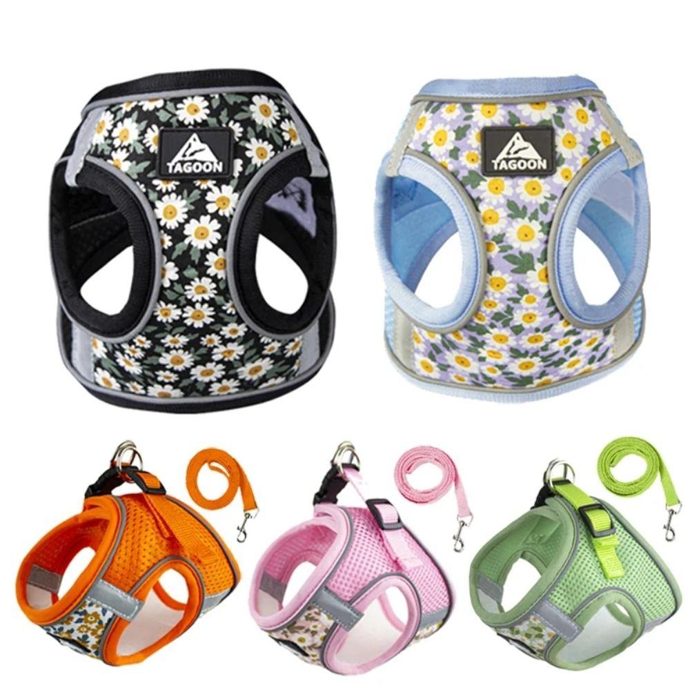 Reflective Dog Leash Set Anti Escape Puppy Harness Cat Accessories Cat Chest Strap  Kitten