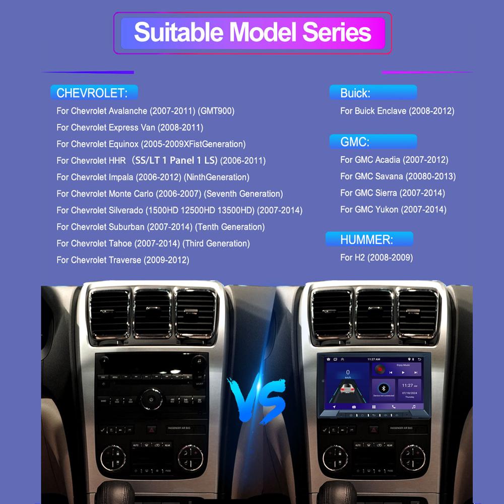 8-дюймовый автомобильный радиоприемник Android для GMC Acadia Savava Sierra Chevrolet Avalanche Suburban Carplay 2Din Autoaudio головное устройство навигация GPS 2+64 ГБ