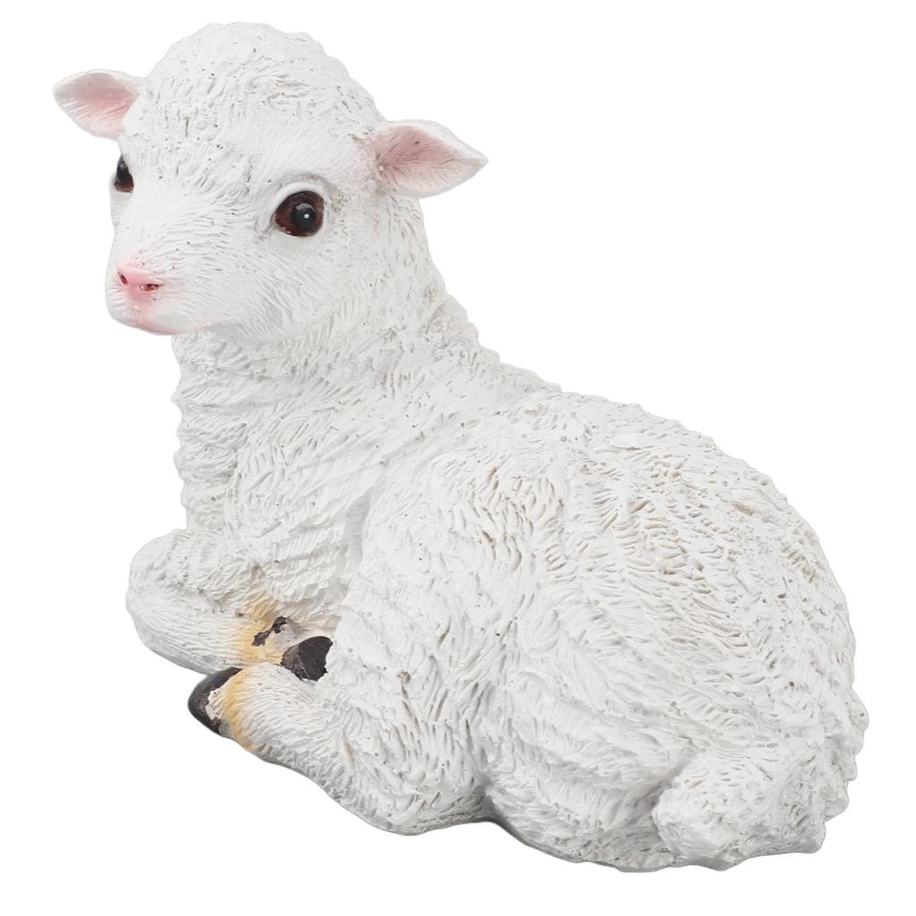 Sheep Statue Hand Made Lifelike Lamb Shape Figurine Resin Garden Sculpture for Indoor Outdoor