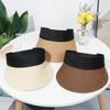 Summer Portable Wide Brim Visors Beach Hat Straw Cap Sun Hat