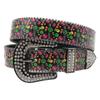 Ремень со стразами с принтом, флуоресцентный, ручная роспись, граффити, диско-мода, хип-хоп, корейский стиль, трендовый, персонализированный женский ремень