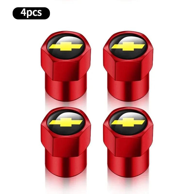 4Pcs Alloy Car Valve Cap Wheel Valves Dust Cover Tire Accessories For Chevrolet Silverado Impala Malibu Cruze Camaro Blazer Aveo
