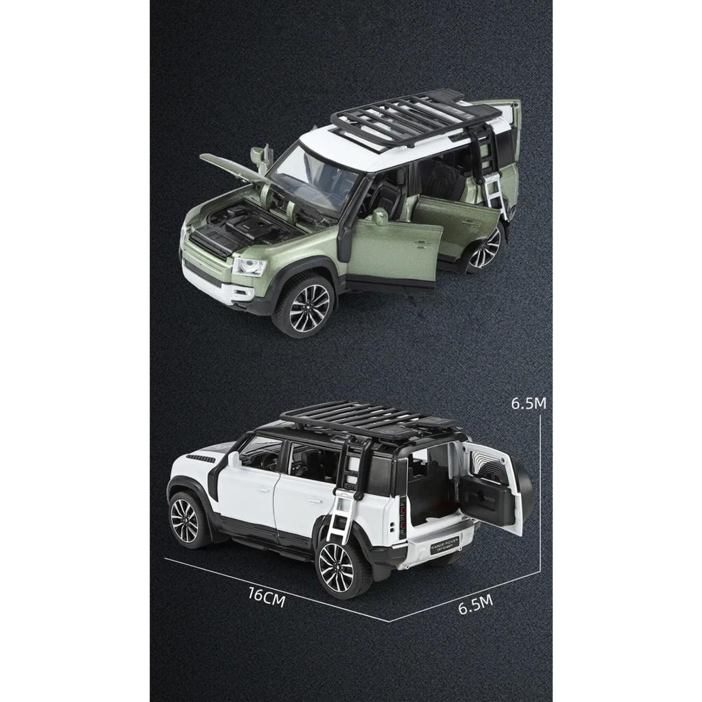1/32 Range Rover Defender SUV Alloy Car Model Diecast Metal Toy Simulation Off-road Vehicles Model Sound and Light Toys Car Gift