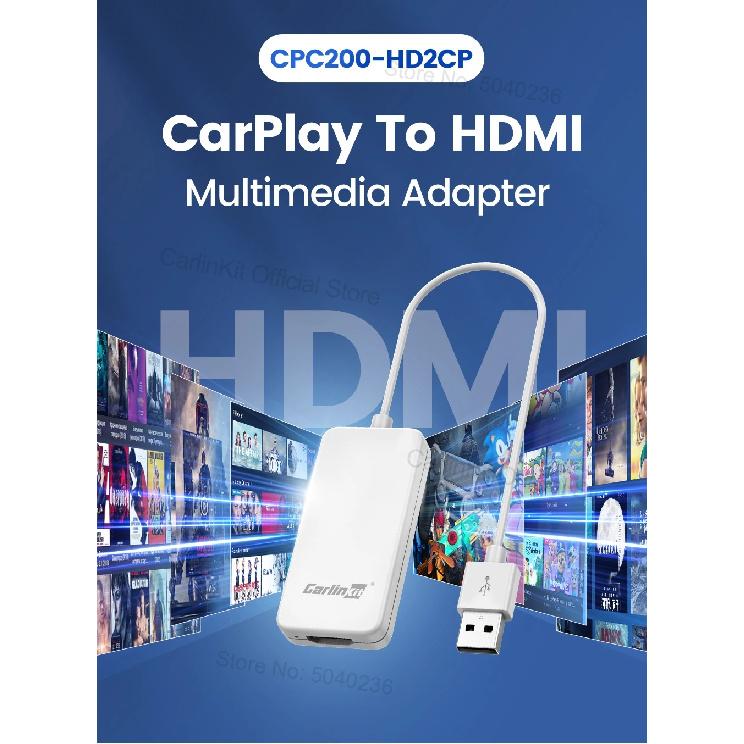 HD2CP CarlinKit Адаптер CarPlay на HDMI HD Видеовыход Конвертер для ТВ-стиков Игровой Консоли ТВ-приставки Компьютера Зеркалирование Экрана