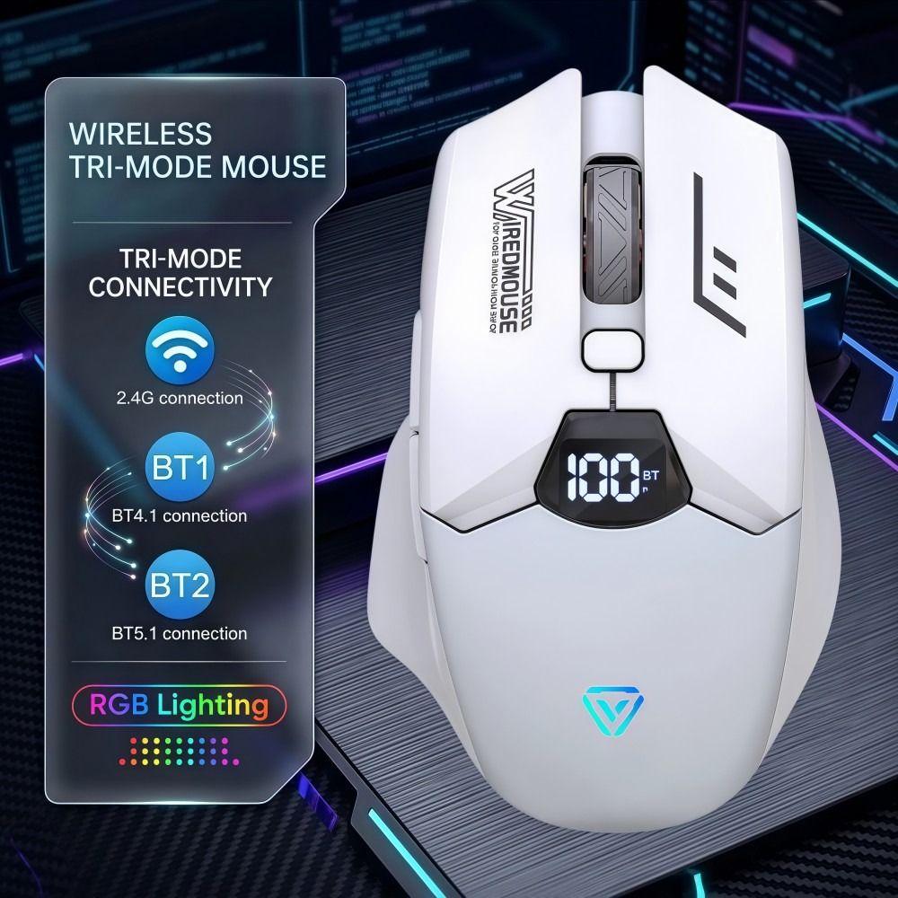 Smart LCD Display Bluetooth Mouse Dual-Mode Tablet Universal Mouse Wireless Mouse Office Gaming