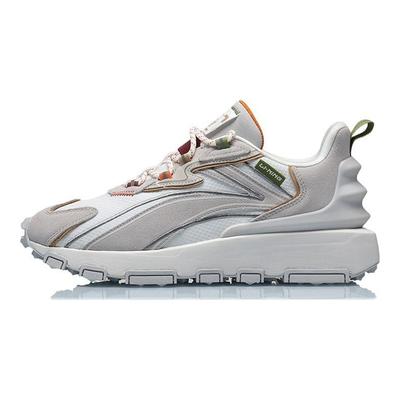 Кроссовки мужские Li Ning Zhu Long Classic с низким верхом, амортизирующие, прочные, белые, серые AGCQ623-5