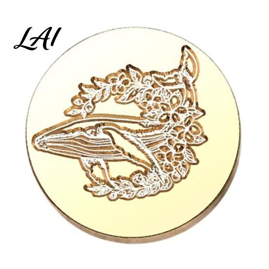 Envelope Sealing Stamp Brass Wax Seal Head Vintage European Embossed Relief Engraved Handcraft Tool Accessories Head for Wedding Invitation