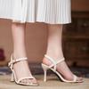 Новые открытые высокие каблуки женские тонкие каблуки маленькие размеры односложные пряжки простые сандалии женские универсальные модные большие размеры