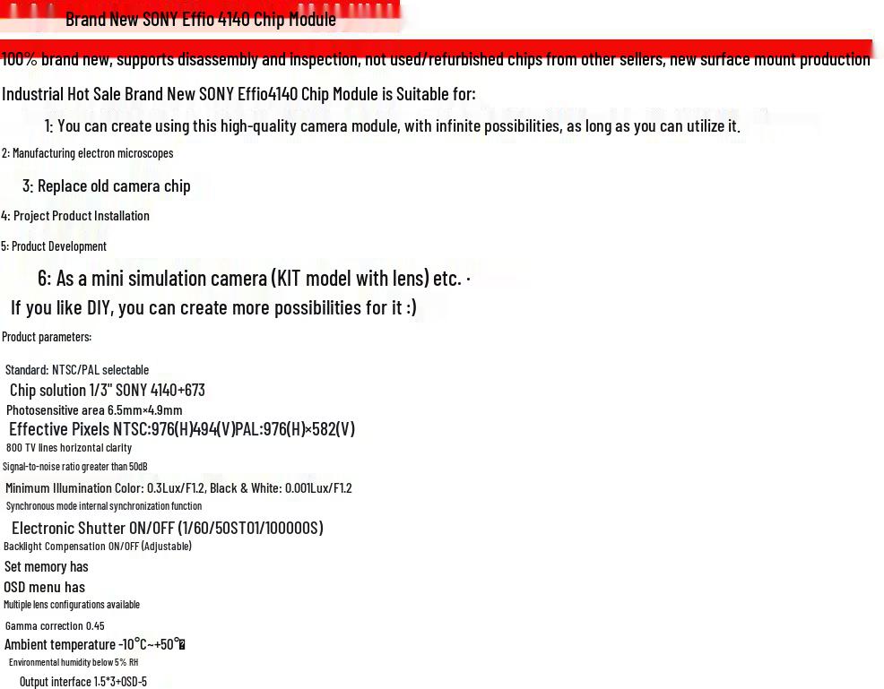 Sony Effio CCD 4140+673 Полный Модуль Камеры для DIY Микроскопа, 800 ТВЛ