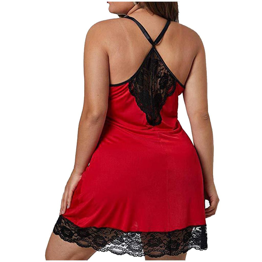 Women Fashion Sexy Plue Size Lace Underwear Suspender Skirt Nightdress