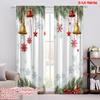 2pcs,2D Plane Printing Curtain Popular Christmas Bells Stars Snowflakes Border (3) Durable Polyester (without Rod) Art Deco