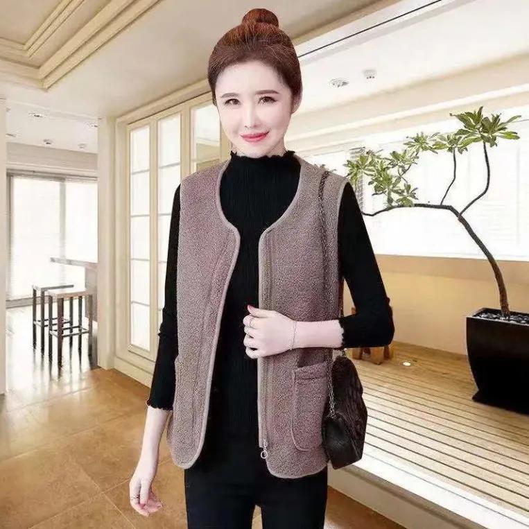 Granular Fleece Vest Vest Women's Fur One-piece Outer Wear Autumn and Winter Western Style Fashion Vest Outer Wear