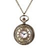 Pocket Watch Antique Roman Analog Display Waterproof Skeleton with Lid Pendant Necklace Pocket Watch with Chain Gold Retro Fashion Accessory