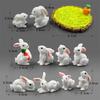 Easter White Rabbit Christmas Figurine Diy Home Kawaii Room Decor Miniature Fairy Garden Dollhouse Decoration Accessories Modern