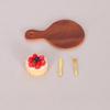 1Set Dollhouse Simulation Cake Dessert Coffee Milk Juice W/ Tray Miniature Kitchen Tableware Accessories Kids Play Pretend Toys