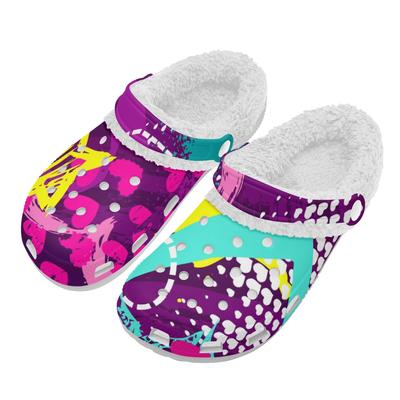 1 пара белых ЭВА зимних сабо унисекс с теплой подкладкой, тапочки слипоны, легкие, удобные, с мягким плюшевым интерьером, нескользящая подошва, для ношения в помещении и на улице