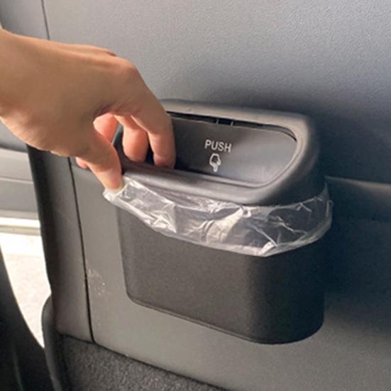 Car Trash Can with Press-to-Open Lid High-Strength Hook Easy Installation Small Hanging Trash Can Odor-free Car Accessories for Storage And