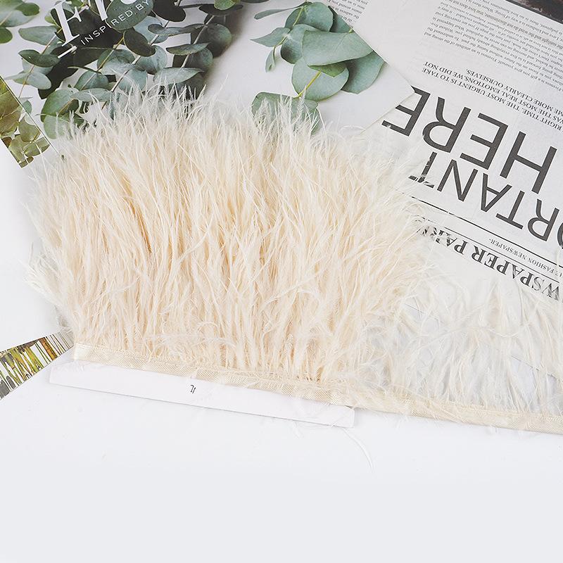 8-10Cm Ostrich Feather Wedding Dress Diy Performance Clothing Accessories Feather Tassel Including Webbing