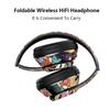 VAORLO Graffiti Glowing Headphone Ture Wireless Bluetooth 5.1 Super Bass HiFi Stereo IPX7 Waterproof Noise Reduction For Game