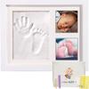 Cotoms Baby Photo Frame with Beautifully Moulded Handprints and Footprints, Clay Handprint Stamps, Baby Gift, Naming Memorial Box