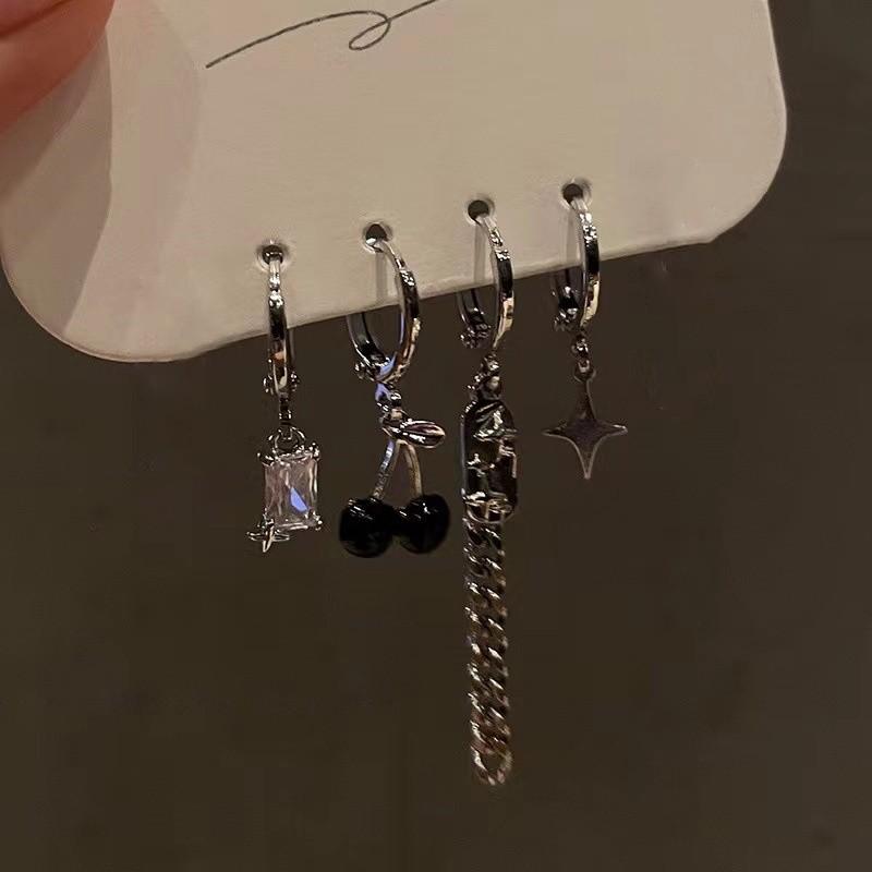 iF ME Корейские серьги-бабочки в форме сердца для женщин, комплект сережек для пирсинга в виде хрустальной звезды, модные аксессуары, ювелирные изделия