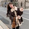 Winter Fleece Lined Thick Lambskin Shearling Jacket Women Retro Suede Fur Coat
