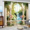 2 шт. Римская колонна с пейзажем, напечатанная на шторах для домашнего декора - Карманная оконная отделка для спальни, офиса, кухни