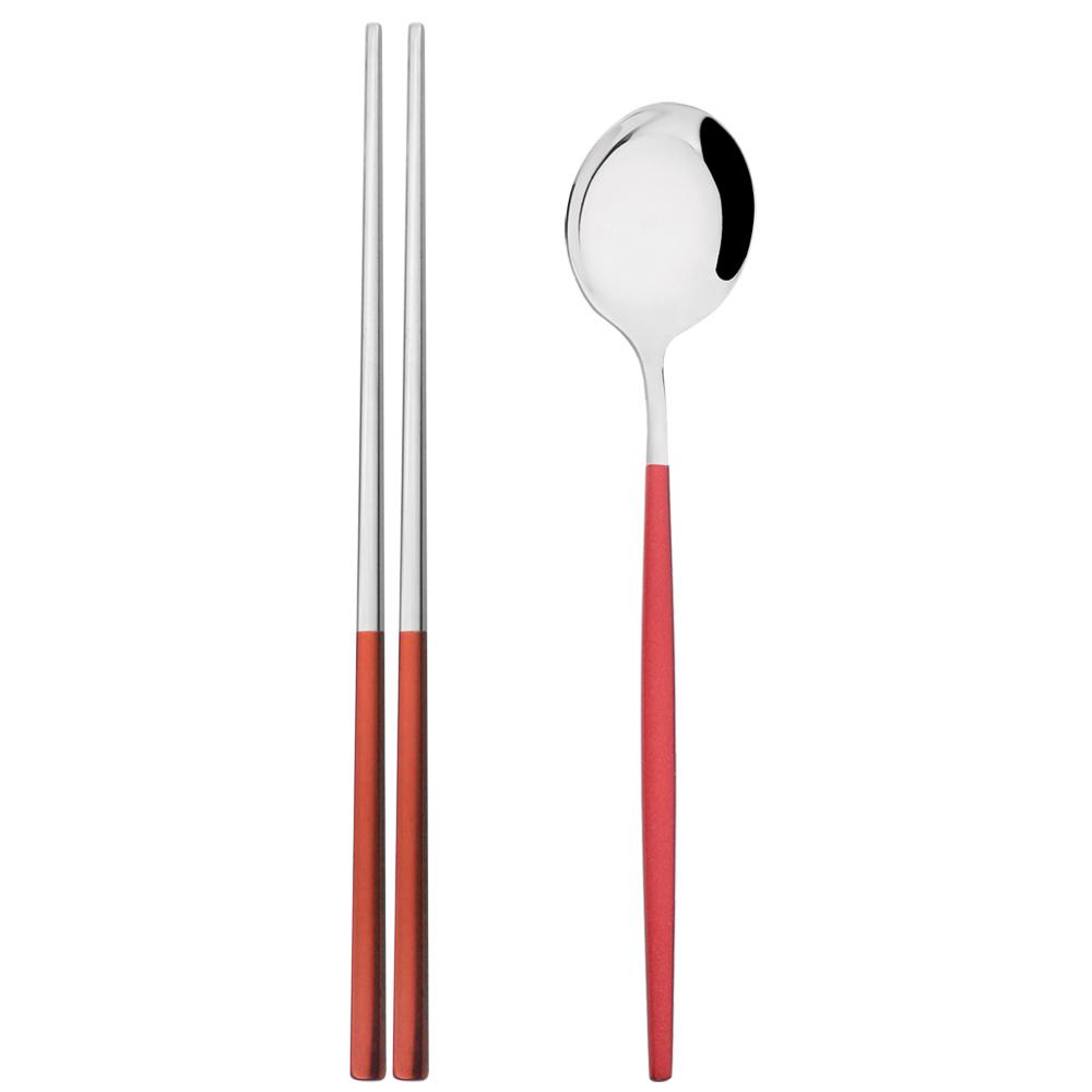 2 шт. портативная черная посуда из нержавеющей стали, набор столовых приборов, ложка, палочки для еды, набор западных обедов, ужинов, дорожная посуда