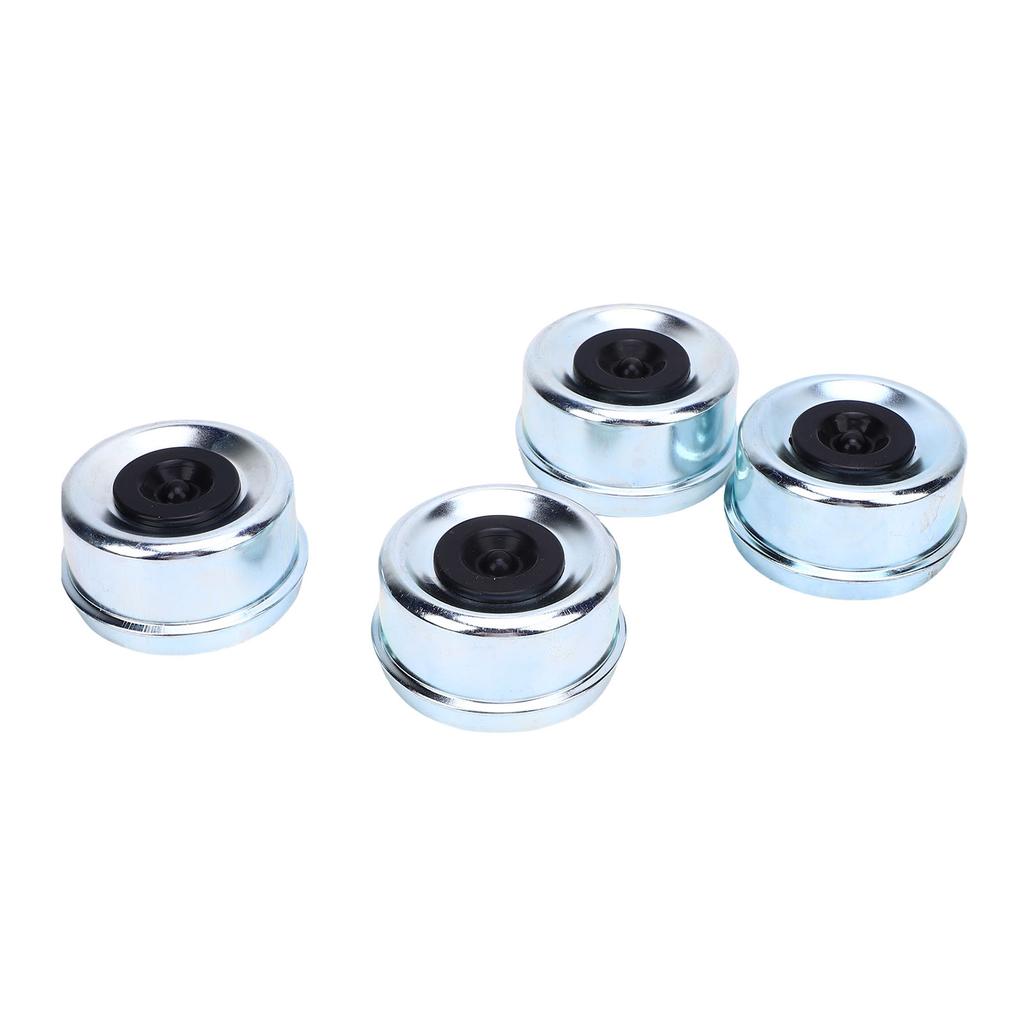 4PCS 2.72 Inch Trailer Hub Cap Trailer Axle Bearing Dust Cap Cup Grease Cover with 4 Rubber Plugs Replacement for