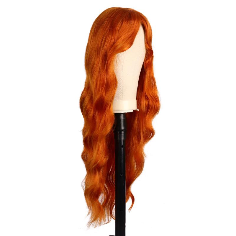 Длинные кудрявые парики для женщин, синтетические волосы, рыжий парик с густой челкой, длинный кудрявый парик для белой женщины, костюм для дрэг-квин, косплей