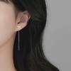 Flower Zircon Fringed Ear Line Female Xiaohongshu Recommends Simple Commuting Mori Elegant Exquisite Five-Petaled Flower Earrings
