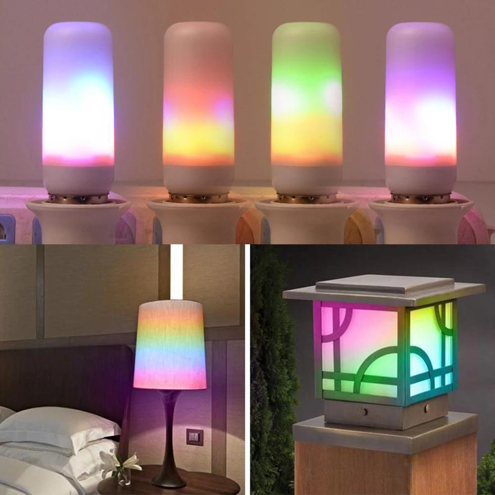 Светодиодная мерцающая лампочка с эффектом пламени, имитирующая горящий огонь, E27E26, лампа для рождественских украшений, мерцающий уличный свет с четырьмя режимами