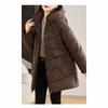 Winter Women Hooded Jackets Thicken Warm Padded Coats Casual Long Parkas Clothes Loose Outerwear