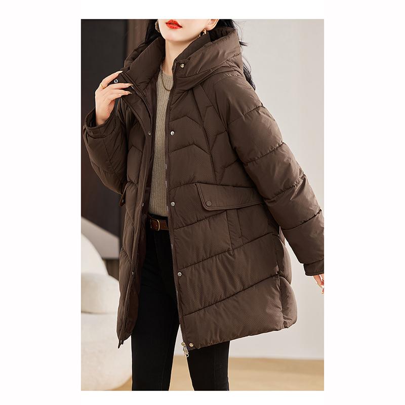 Winter Women Hooded Jackets Thicken Warm Padded Coats Casual Long Parkas Clothes Loose Outerwear