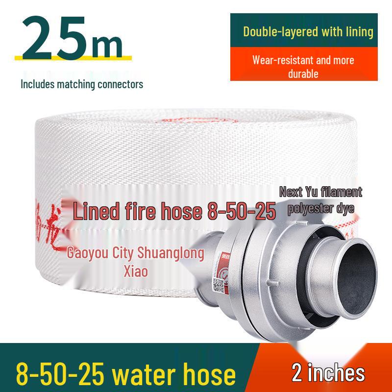 Пожарный рукав высокого давления 2,5 дюйма, тип 8, 65 национальный стандарт, доступный длиной 20/25 метров, с полиуретановым водяным шлангом, сумкой и пистолетным соединителем