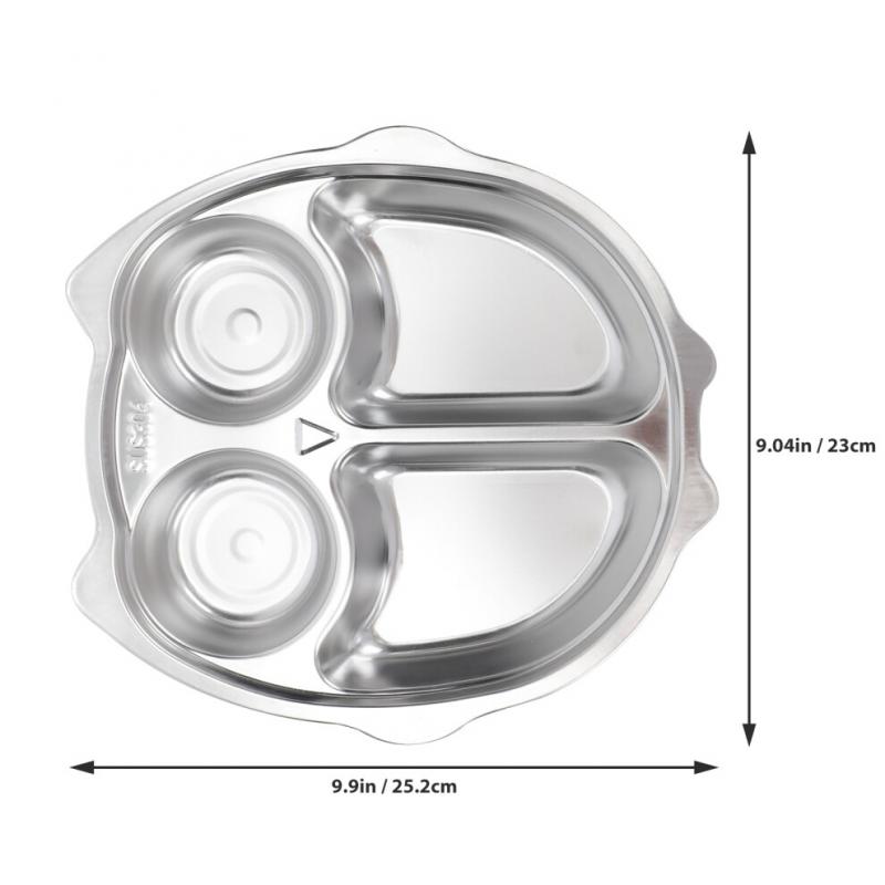 Stainless Steel Snack Plate Toddlers Divided Silver 1pc
