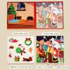 Magnetic Jigsaw Puzzles Portable Book Christmas/Halloween Sticker Book Montessori DIY Creative Holiday Themed Party Gift for Kid