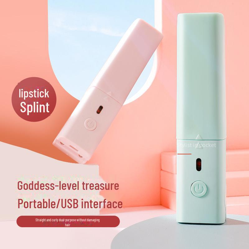 USB мини-выпрямитель для волос и щипцы для завивки двойного назначения - безопасный, портативный для общежитий, идеально подходит для челки