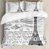 Vintage poster style Eiffel Tower quilt cover European and American bedding kit home textile